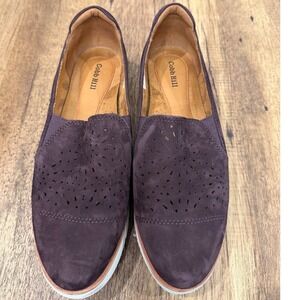 Cobb Hill Womens Slip On Perforated Suede‎ Comfort Shoes Plum Size 7